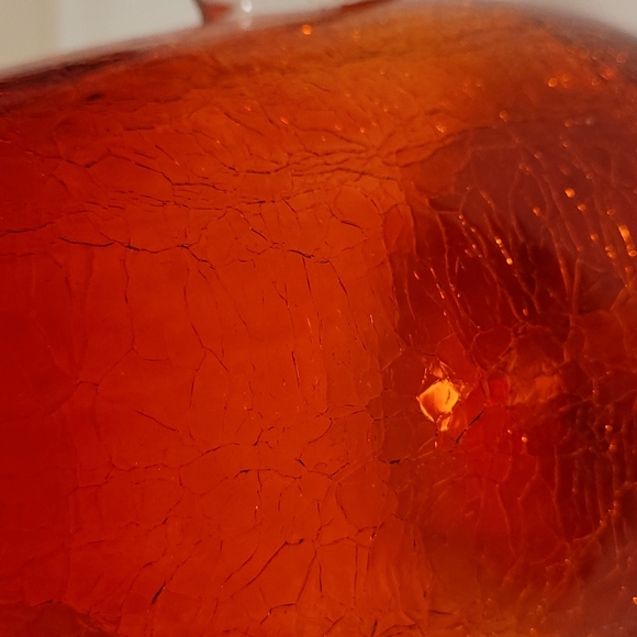 Vintage Hand Blown Ruby Red Crackled Glass Pitcher - Picture 11 of 16
